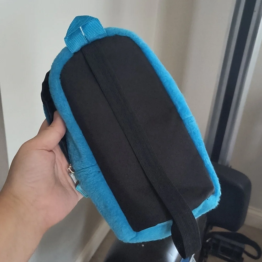 Blue Plush Kids Backpack Pencil Bag Zipper Case